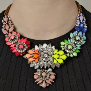 Colorful Floral Statement Necklace